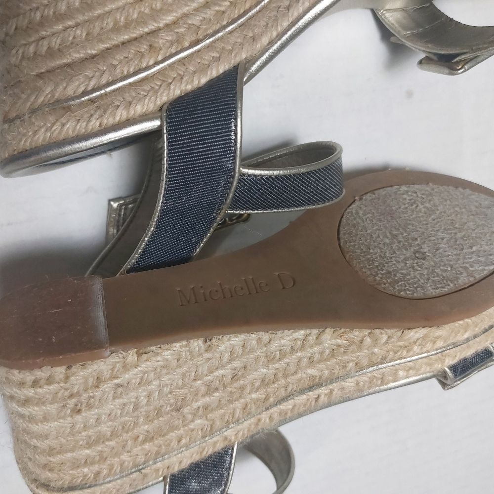 Michelle D Sandals Heels Wedges Size 8 - Picture 6 of 14